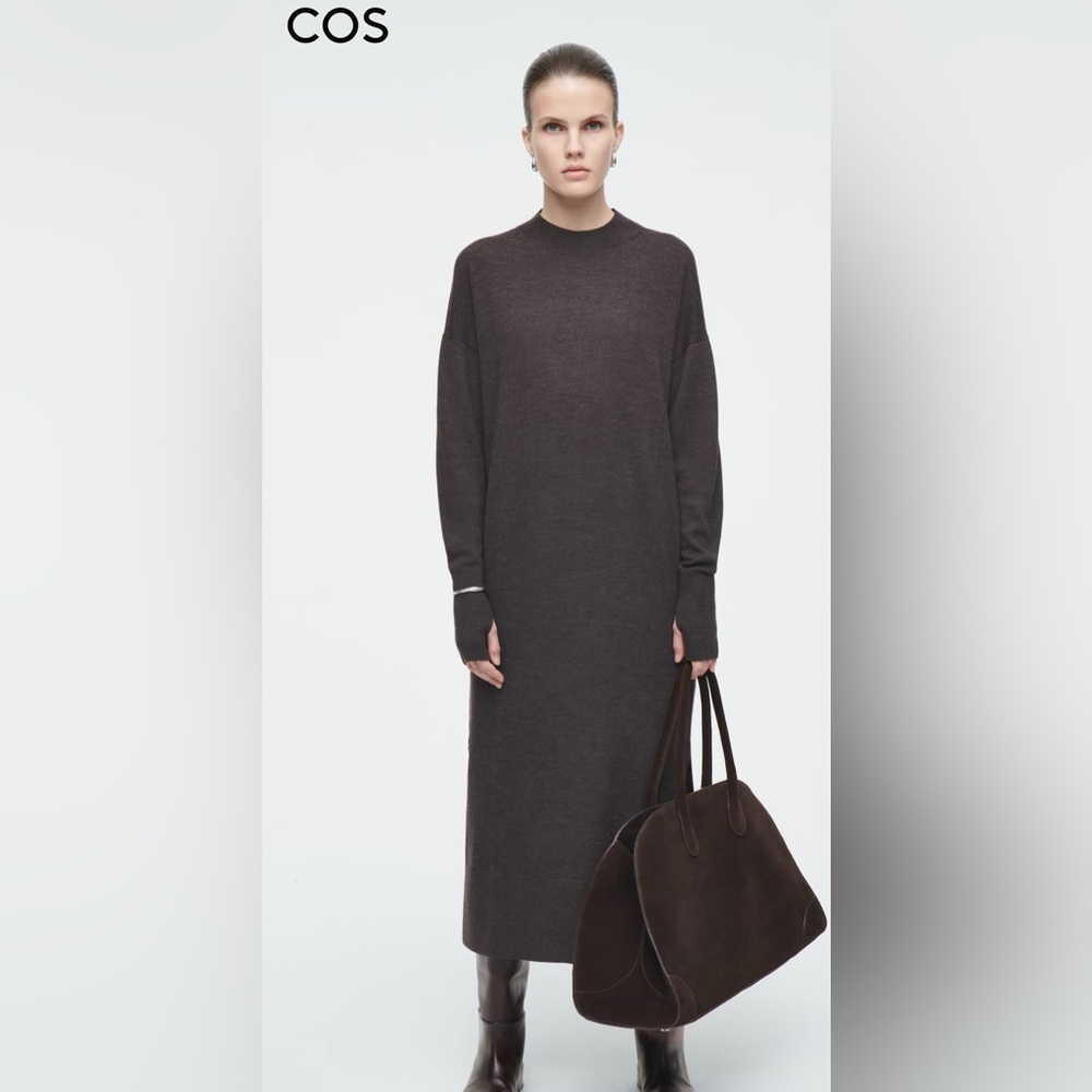 COS - Merino Midi Dress - Charcoal, Size US L